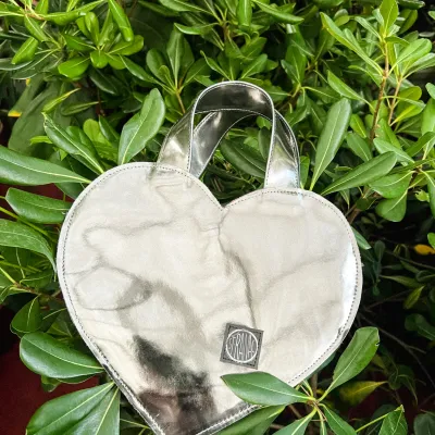 Mini silver heart bag
