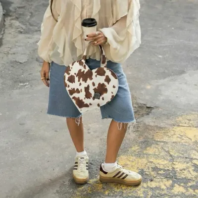 Cow mini heart bag
